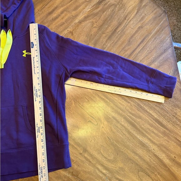 Under Armour Purple Hoodie Sweatshirt with Yellow Accents.  Womens Size Medium - Picture 5 of 5
